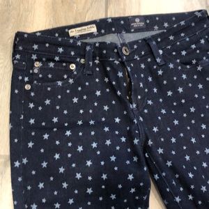AG skinny ankle jeans with star print